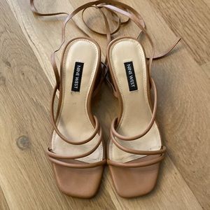 Nine West Gorg Ankle Wrap Block Heels 